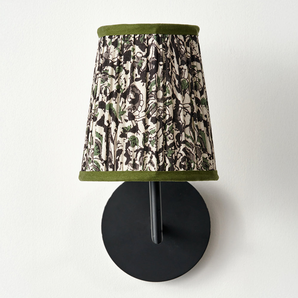 Gisella Green Floral Design Mushroom Pleat Empire Lampshade