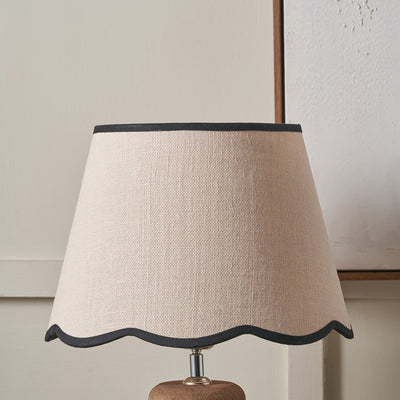 Liana Cream Jute Scalloped Edge Tapered Lampshade with Contrast Binding