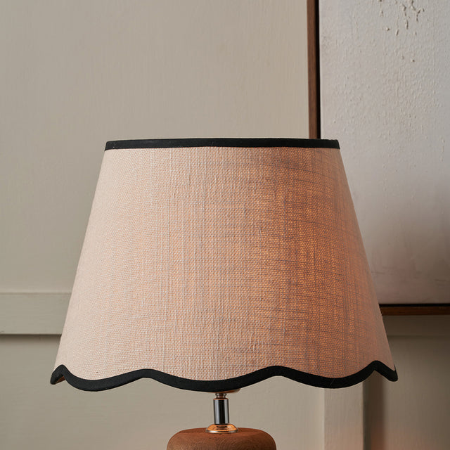 Liana Cream Jute Scalloped Edge Tapered Lampshade with Contrast Binding
