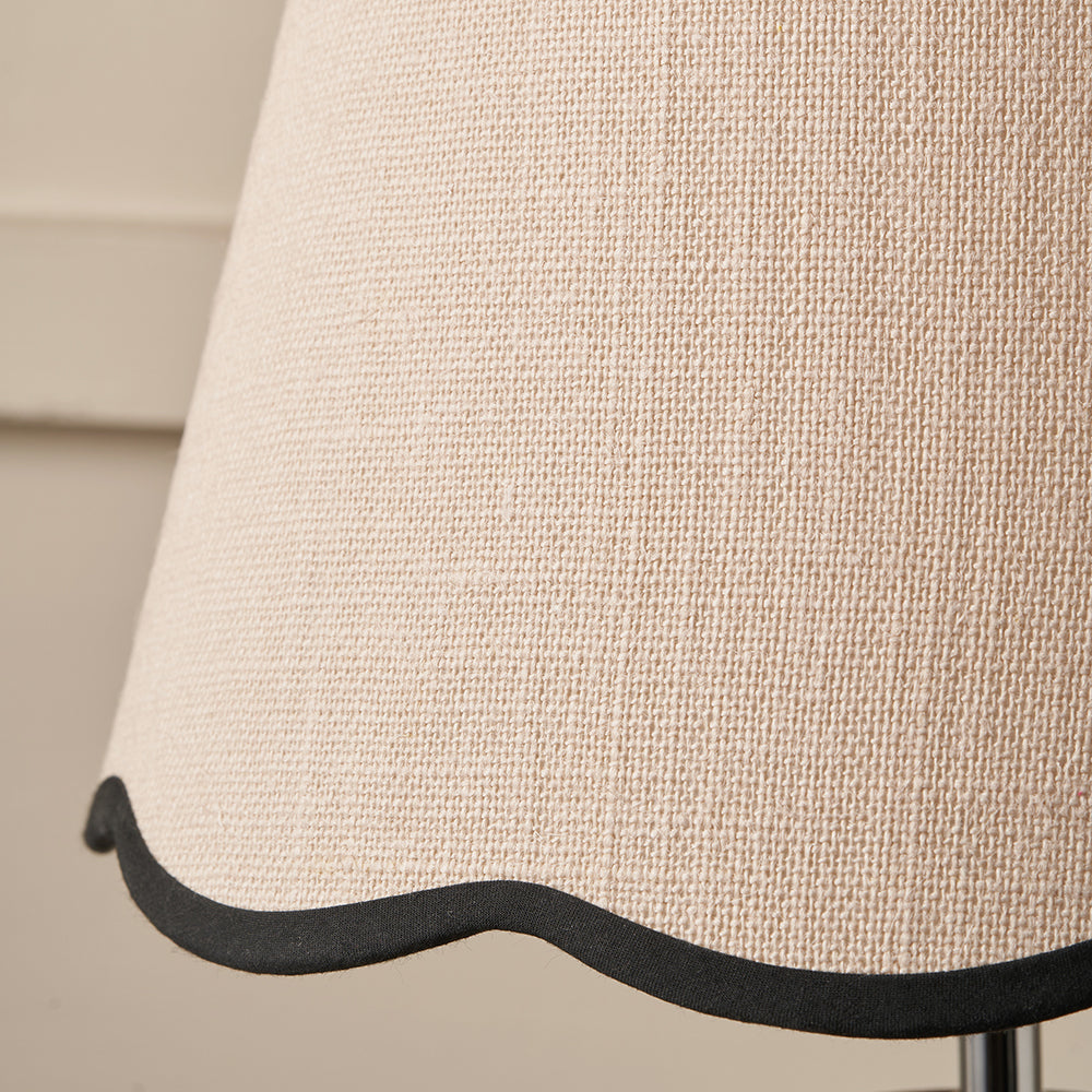 Liana Cream Jute Scalloped Edge Tapered Lampshade with Contrast Binding