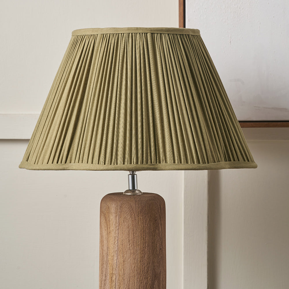 Maressa Olive Mushroom Pleat Scalloped Tapered Lampshade