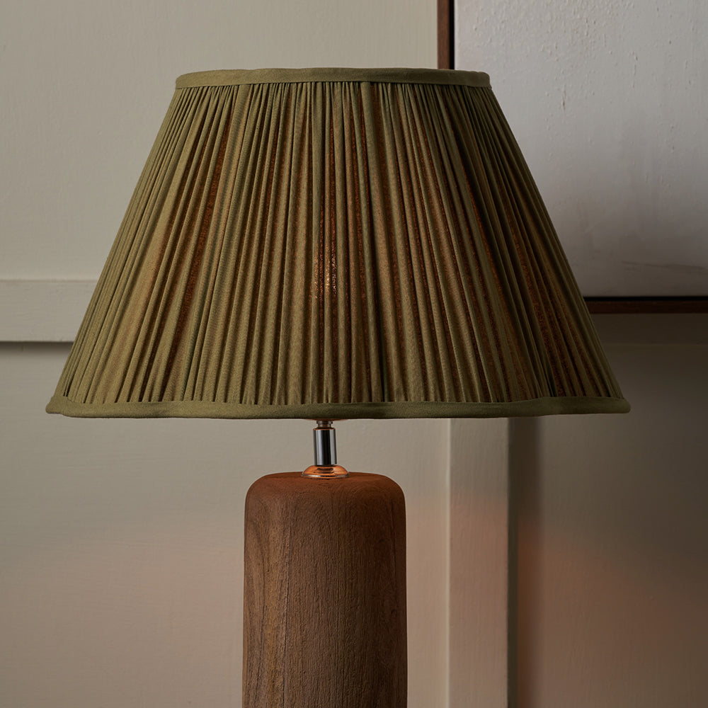 Maressa Olive Mushroom Pleat Scalloped Tapered Lampshade