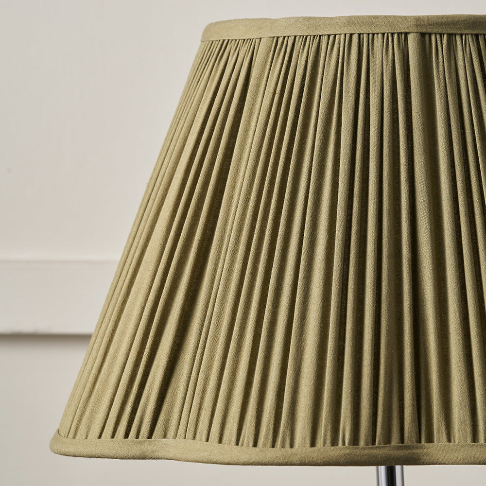 Maressa Olive Mushroom Pleat Scalloped Tapered Lampshade