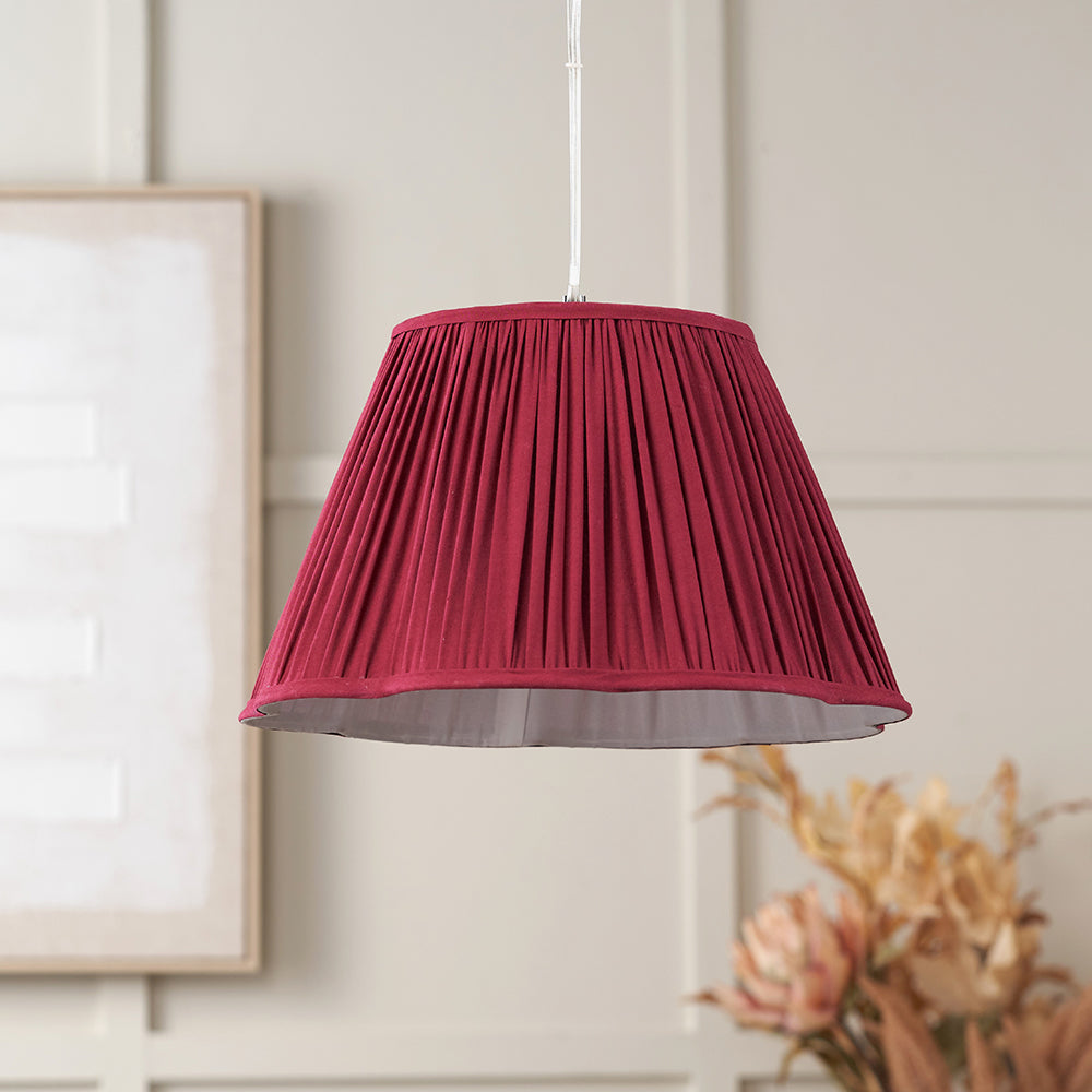 Maressa Mulberry Mushroom Pleat Scalloped Tapered Lampshade