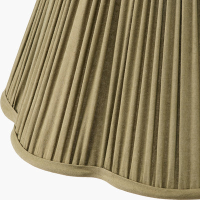 Maressa Olive Mushroom Pleat Scalloped Tapered Lampshade