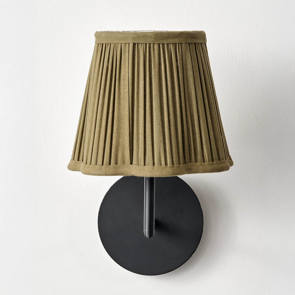 Maressa Olive Mushroom Pleat Scalloped Tapered Lampshade