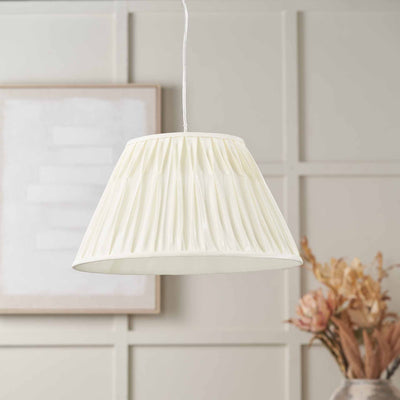 Vivian Cream Pinch Pleat Tapered Lampshade