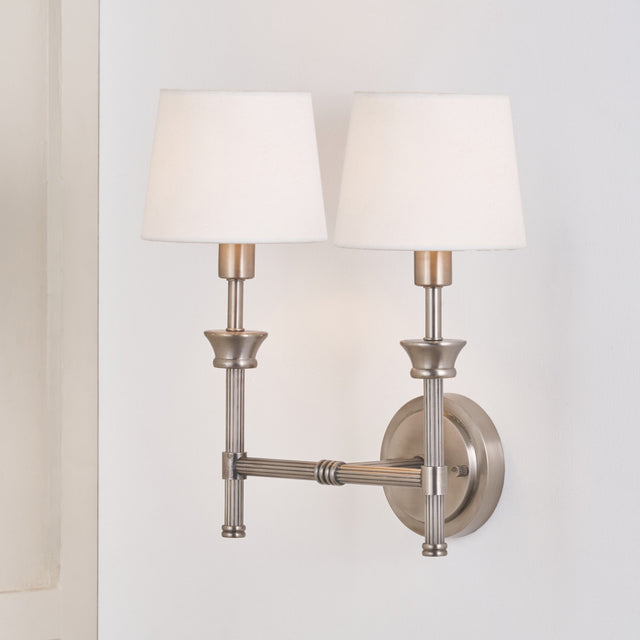 Marcello Antique Silver Metal Double Wall Light