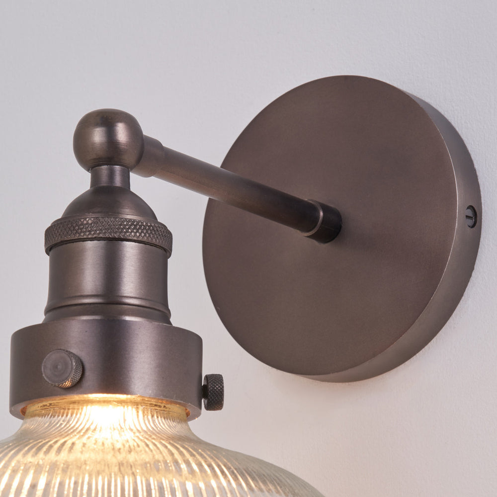 Beckett Ribbed Glass with Antique Bronze Fitting Wall Light