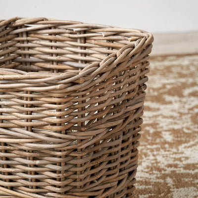 Papua Grey Kubu Square Waste Paper Bin