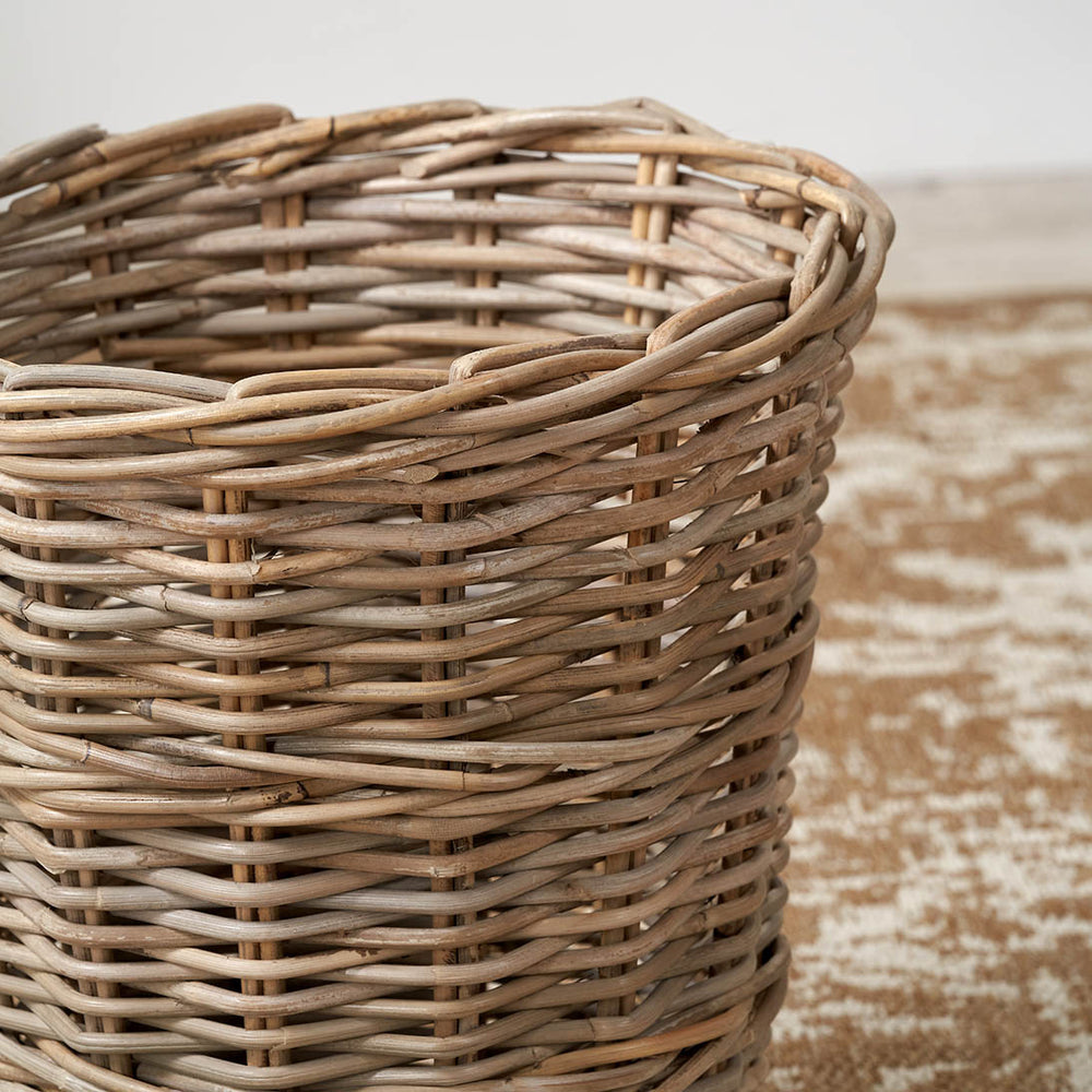 Nayla Grey Kubu Round Waste Paper Bin