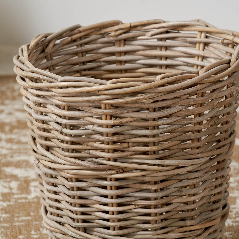 Nayla Grey Kubu Round Waste Paper Bin