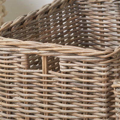 Rona Grey Kubu Rectangular Storage Baskets with Inset Handles S/2