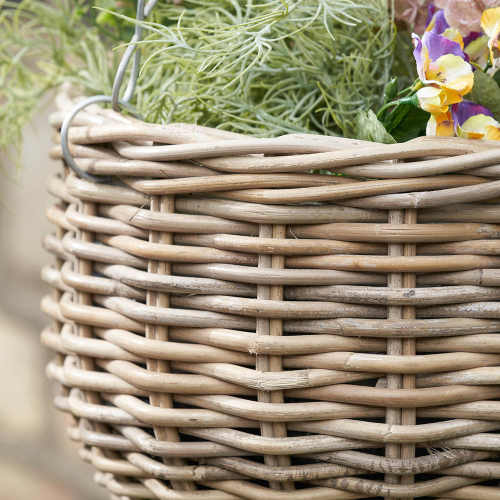 Kamala Indoor Outdoor Grey Kubu Round Hanging Basket Large
