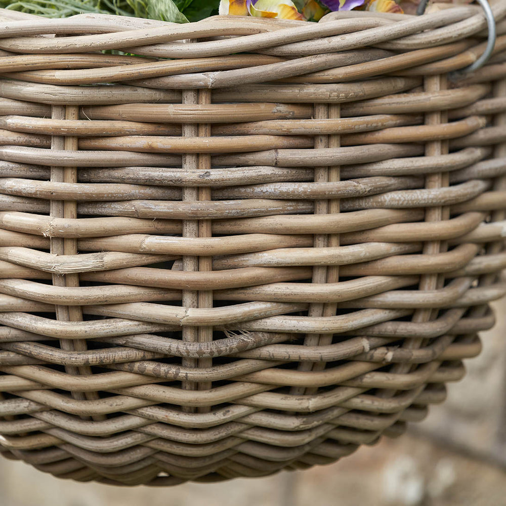 Kamala Indoor Outdoor Grey Kubu Round Hanging Basket Large