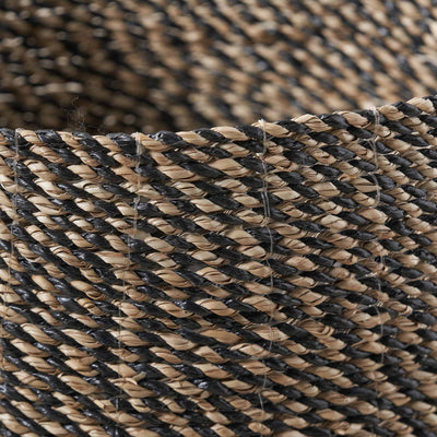 Muara Seagrass Natural and Black Handled Baskets S/2