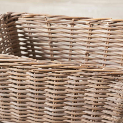 Kiki Grey Kubu Rectangular Handled Laundry Basket