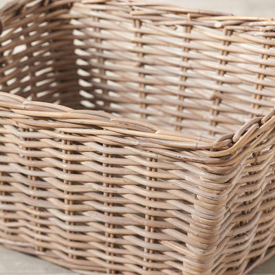 Kiki Grey Kubu Rectangular Handled Laundry Basket