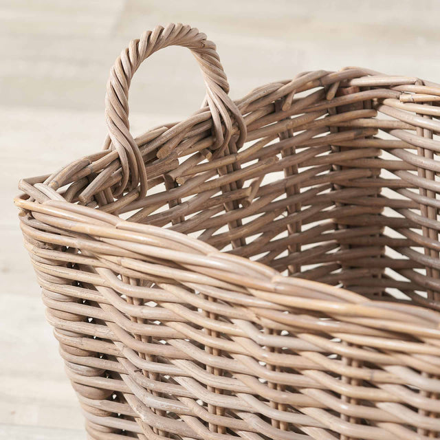 Kiki Grey Kubu Rectangular Handled Laundry Basket