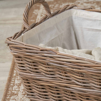 Kiki Grey Kubu Rectangular Handled Laundry Basket