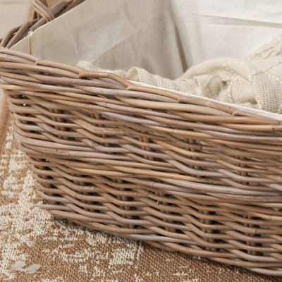 Kiki Grey Kubu Rectangular Handled Laundry Basket