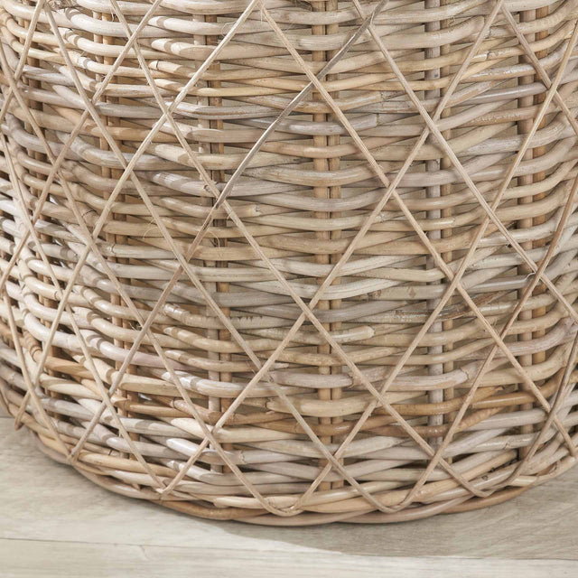 Tua Brown Rattan Round Linen Basket