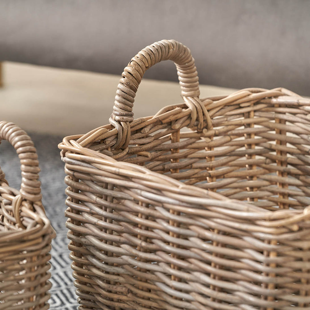 Hendra Grey Kubu Graduated Square Storage Baskets S/2