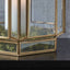 Lalique Brass Hexagonal Lantern