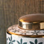 Liza Green & Gold Leaf Ceramic Lidded Ginger Jar