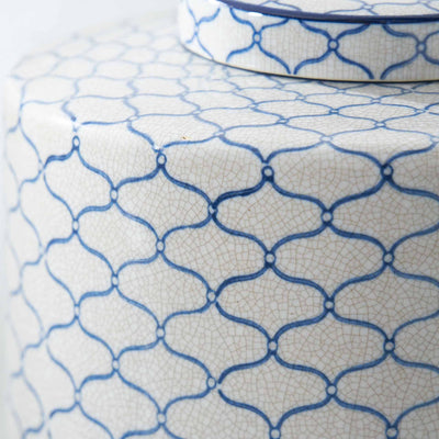 Emeri Grey & Blue Ceramic Lidded Ginger Jar