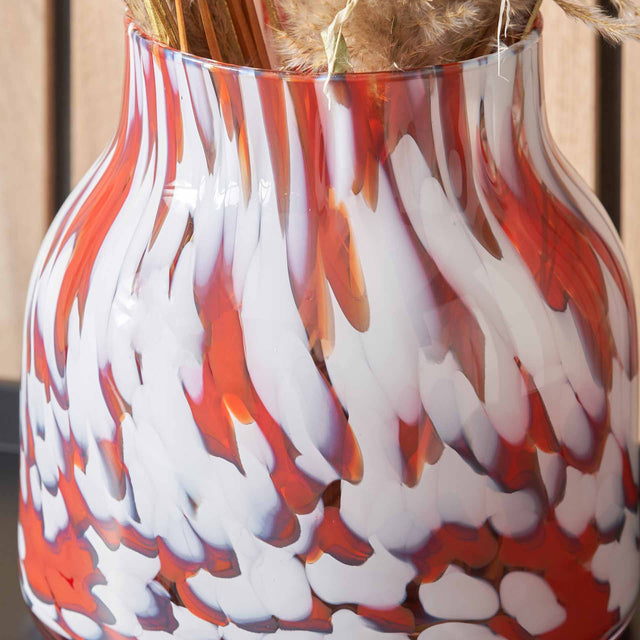 Erin Red Tortoise Shell Glass Vase