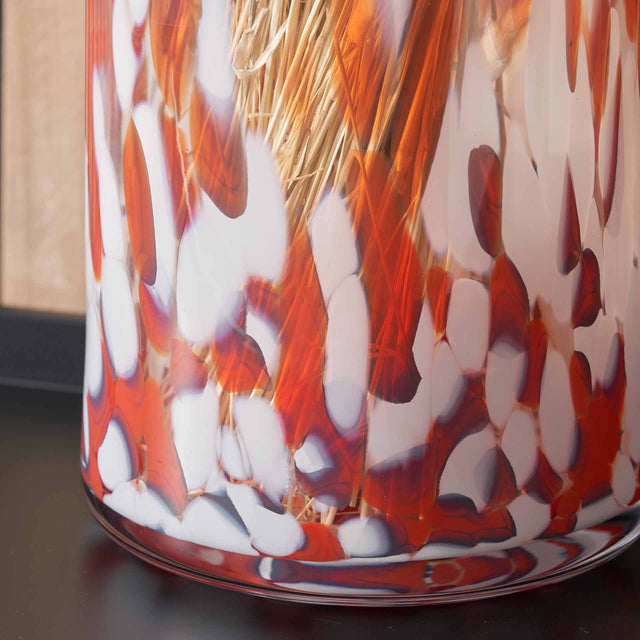 Erin Red Tortoise Shell Glass Vase Tall