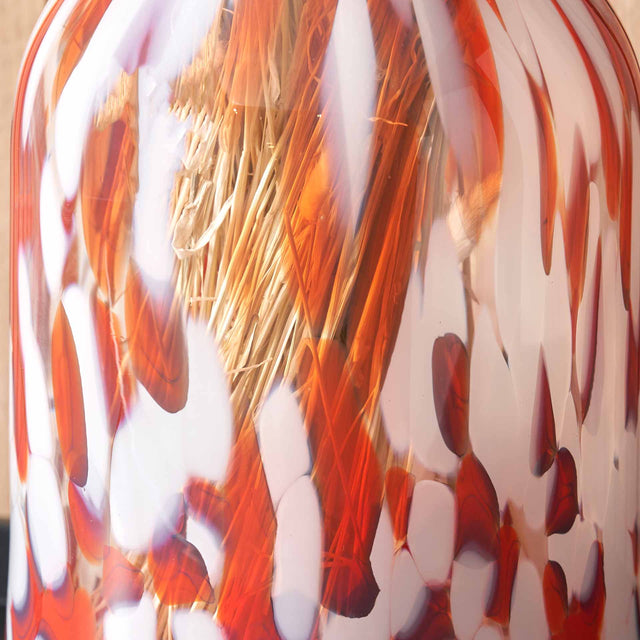 Erin Red Tortoise Shell Glass Vase Tall