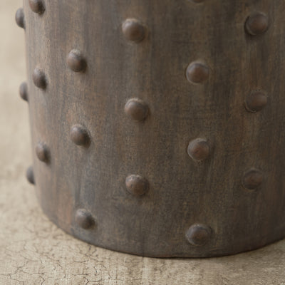 Kiara Textured Dot Grey Stoneware Vase