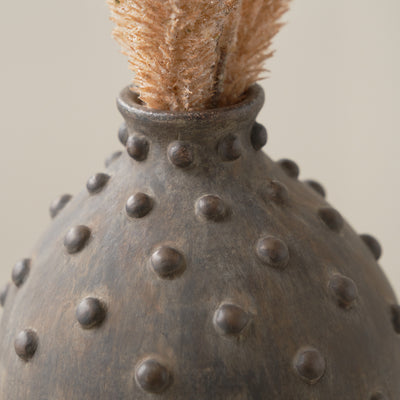 Kiara Textured Dot Grey Stoneware Vase