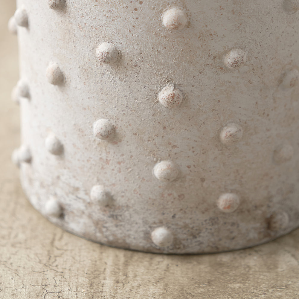 Kiara Textured Dot Light Grey Stoneware Vase