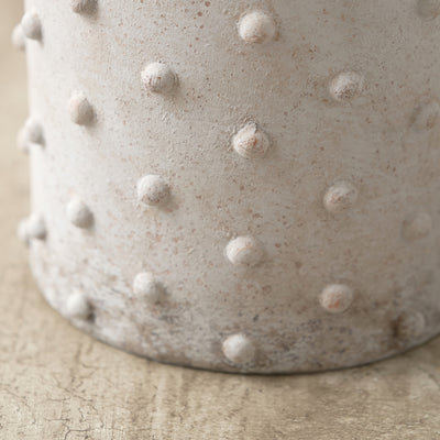 Kiara Textured Dot Light Grey Stoneware Vase