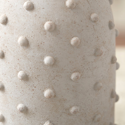 Kiara Textured Dot Light Grey Stoneware Vase