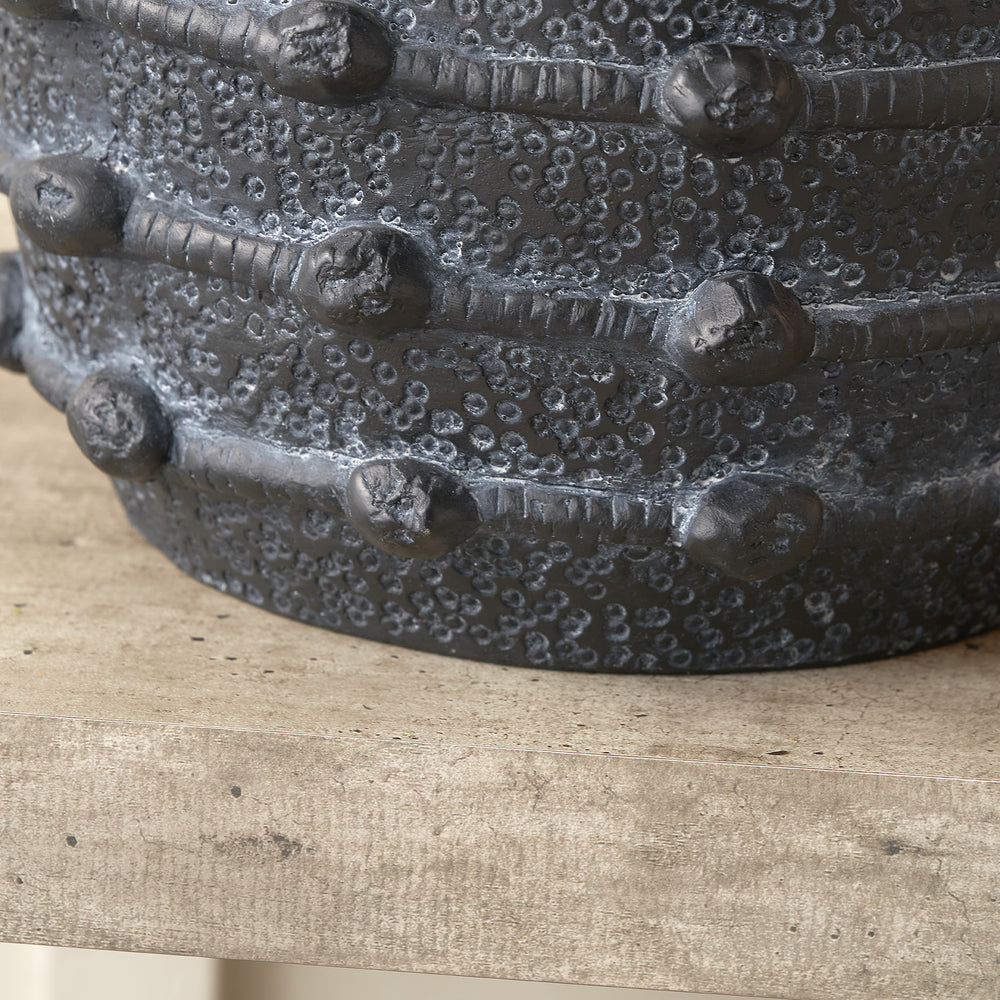 Harlie Black Bobble Fibrestone Planter