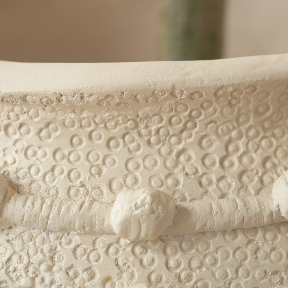 Harlie Cream Bobble Fibrestone Planter Large
