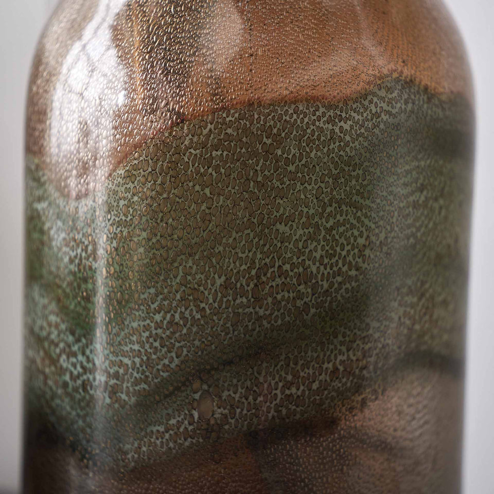 Catalina Brown and Green Glass Vase