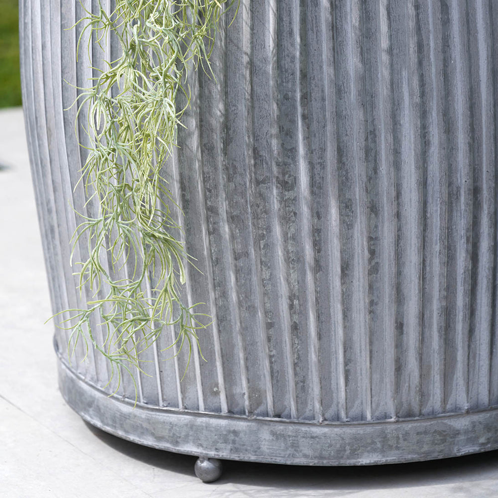 Griffin Galvanised Zinc Barrel Planters S/2