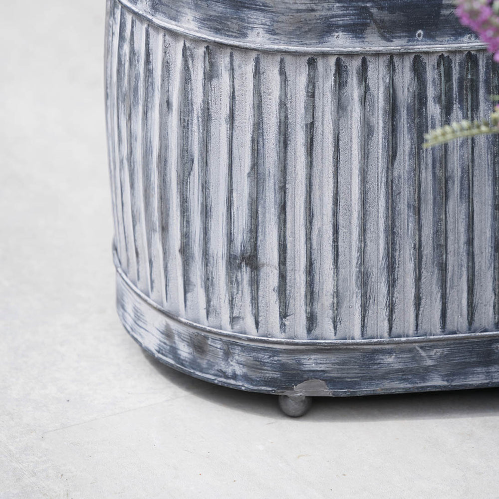 Griffin Galvanised Zinc Oval Planters S/3