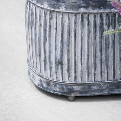 Griffin Galvanised Zinc Oval Planters S/3