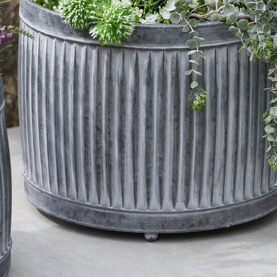 Griffin Galvanised Zinc Round Planters S/3
