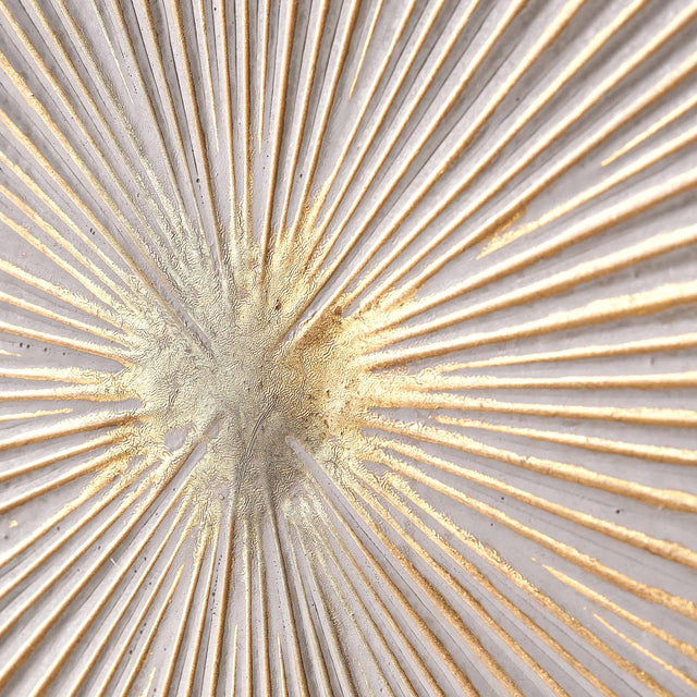 Rai White & Gold Sunburst Wall Art