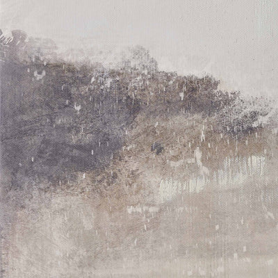 Axton Grey and White Abstract Canvas with Black Frame