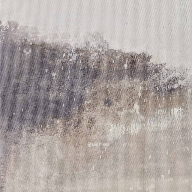 Axton Grey and White Abstract Canvas with Black Frame