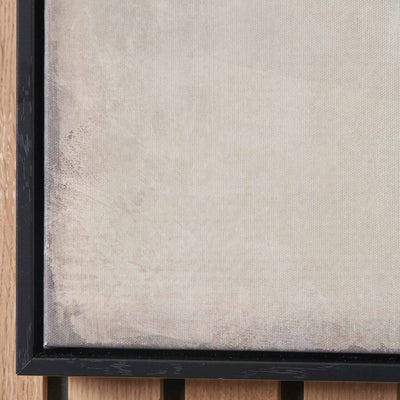 Axton Grey and White Abstract Canvas with Black Frame