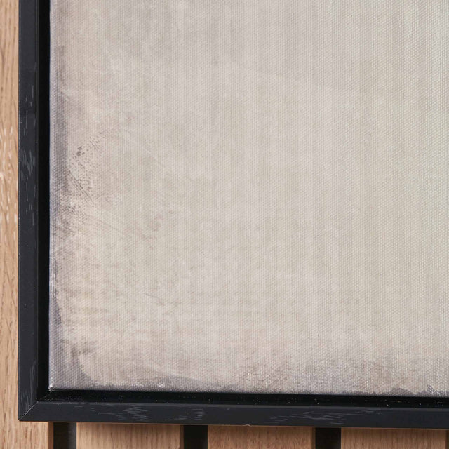 Axton Grey and White Abstract Canvas with Black Frame